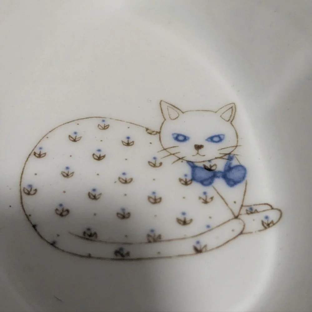 Sweet Vintage Otagiri Flower Cat Spoon Rest, Holder, Made In Japan, Cat